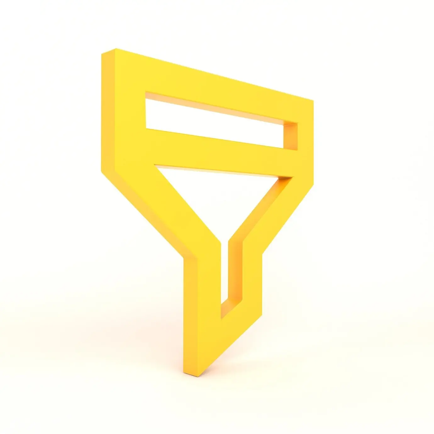 Links platziertes Filtersymbol auf weißem Hintergrund